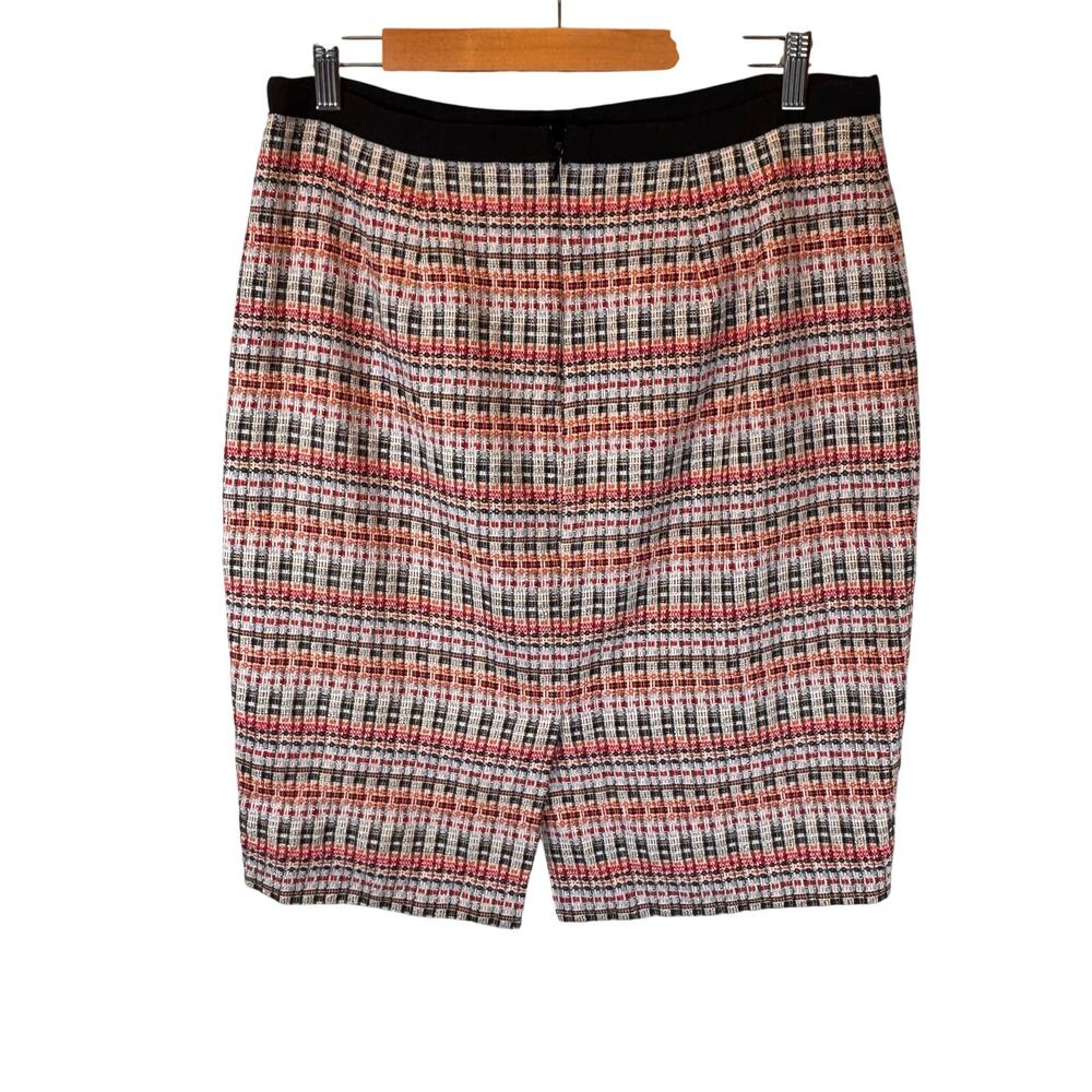 Talbots Womens 14P Texture Metallic Stripe Pencil Skirt Colorful Career Workwear - Picture 6 of 7